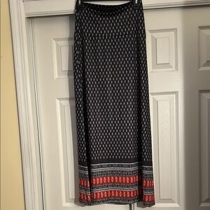 Black and Red Patterned Skirt